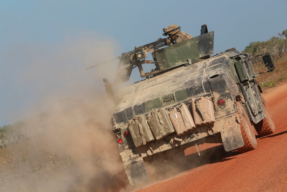 Marine Corps live-fire convoy course in the Outback