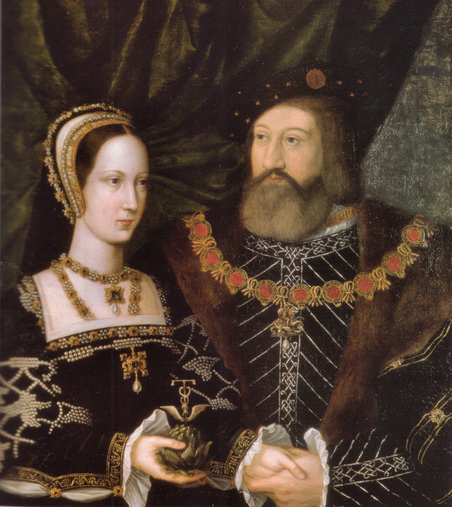 Wedding portrait of Mary Tudor and Charles Brandon. Wedding portrait of Mary Tudor and Charles Brandon.