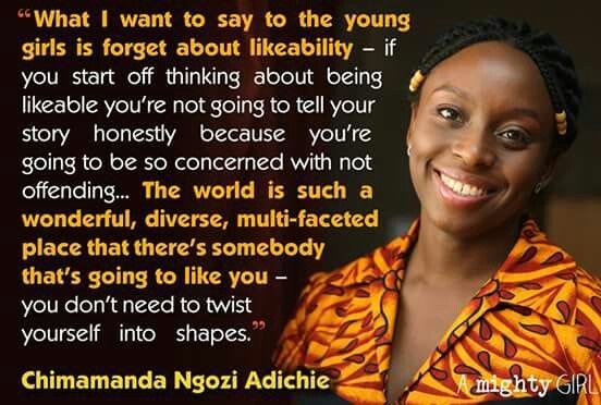 This may contain: a woman with an interesting quote on her face