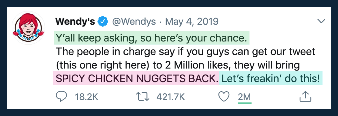 Wendy's Twitter copywriting