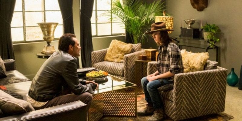 the walking dead 707 carl sings to negan sunshine