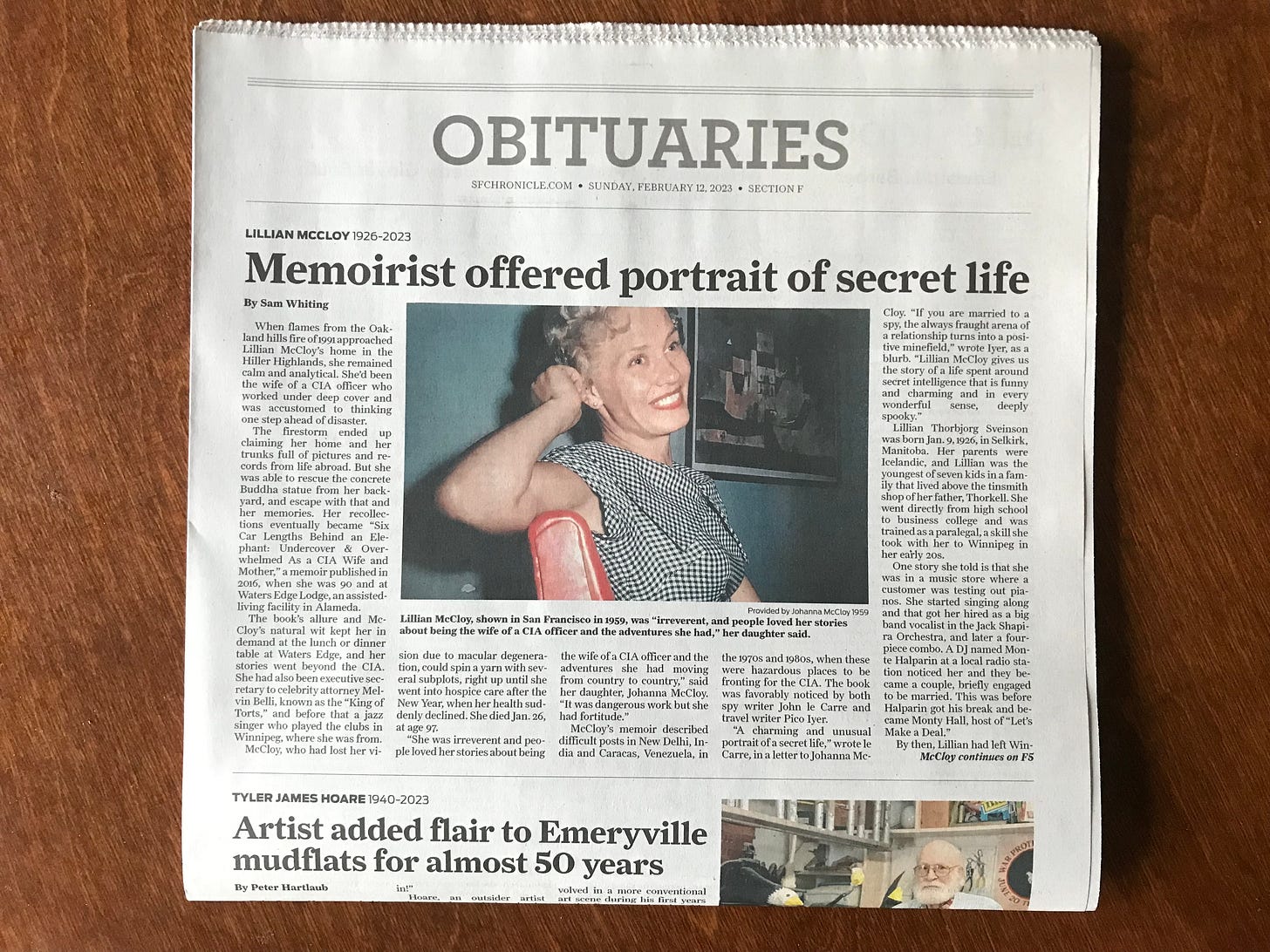 picture of the feature obituary fully above the fold