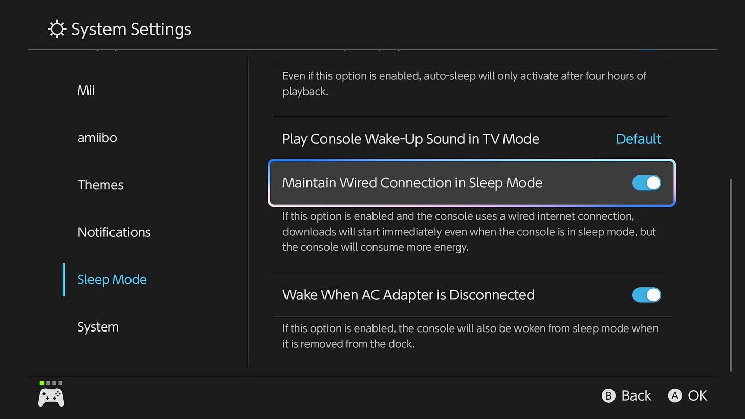 Nintendo Switch 2 Sleep mode settings