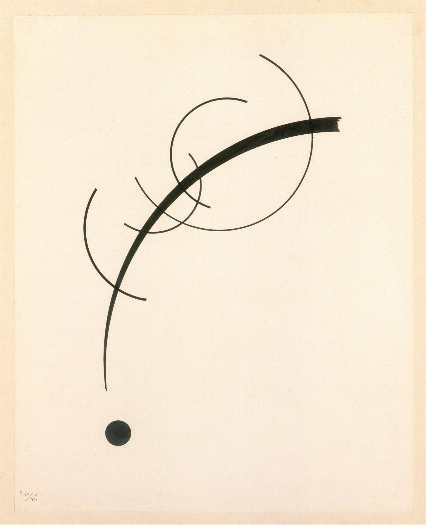 r/museum - Free Curve to the Point - Accompanying Sound of Geometric Curves, Wassily Kandinsky, 1925 [3019 x 3722]