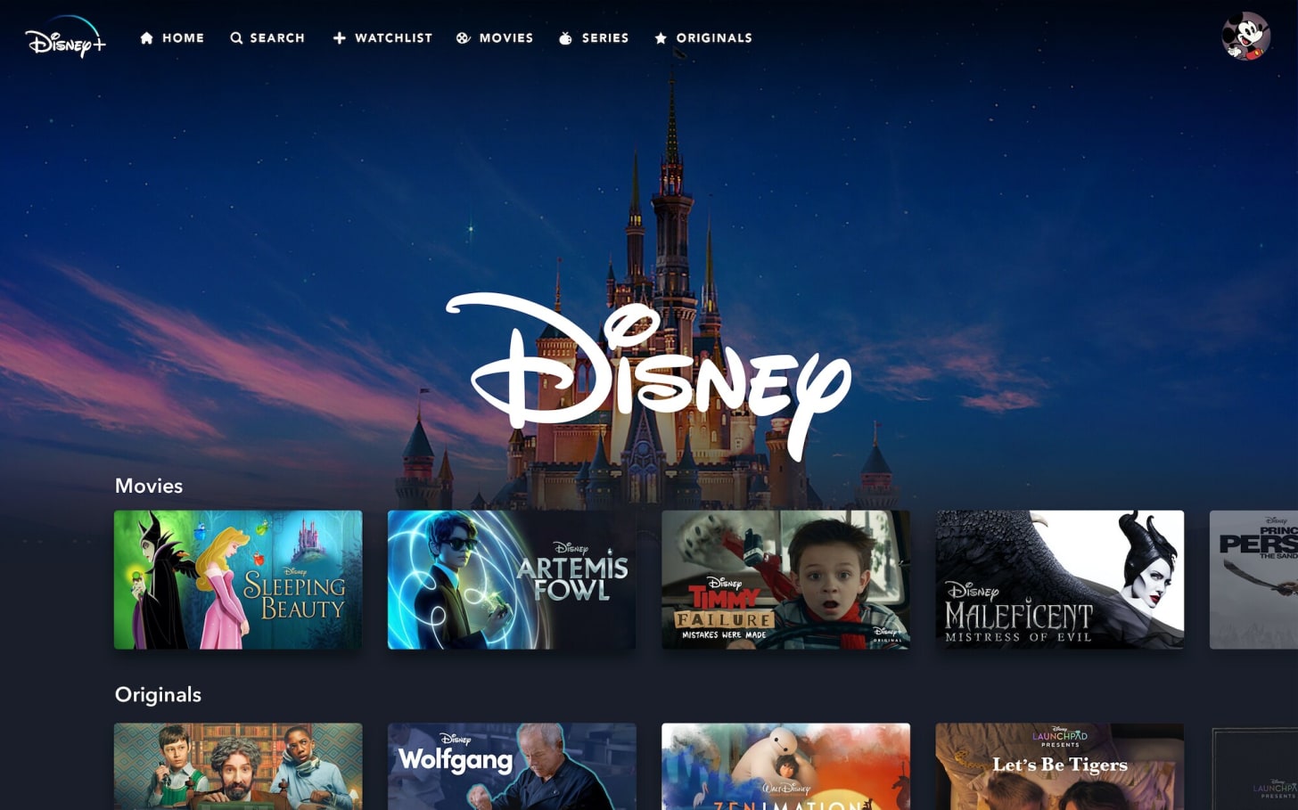 Disney+ brand landing page on the web