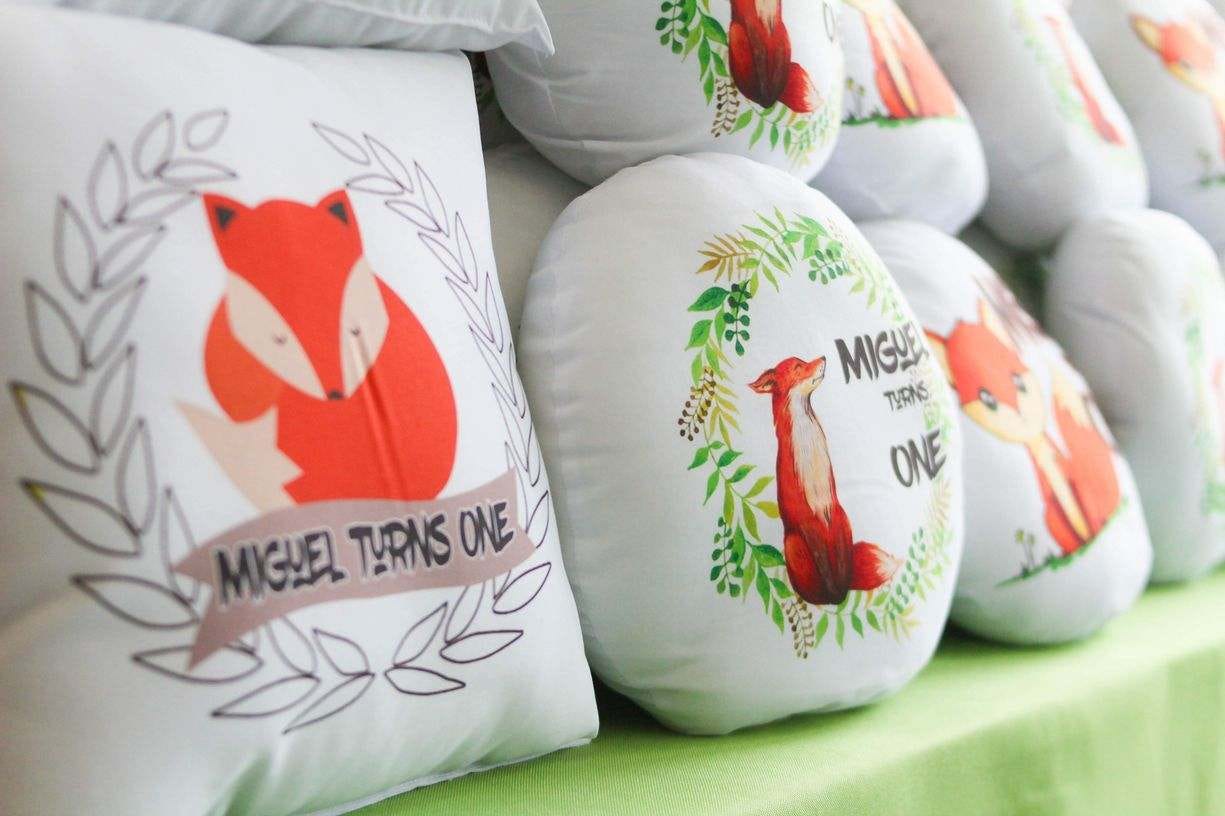 Woodland theme pillow giveaways