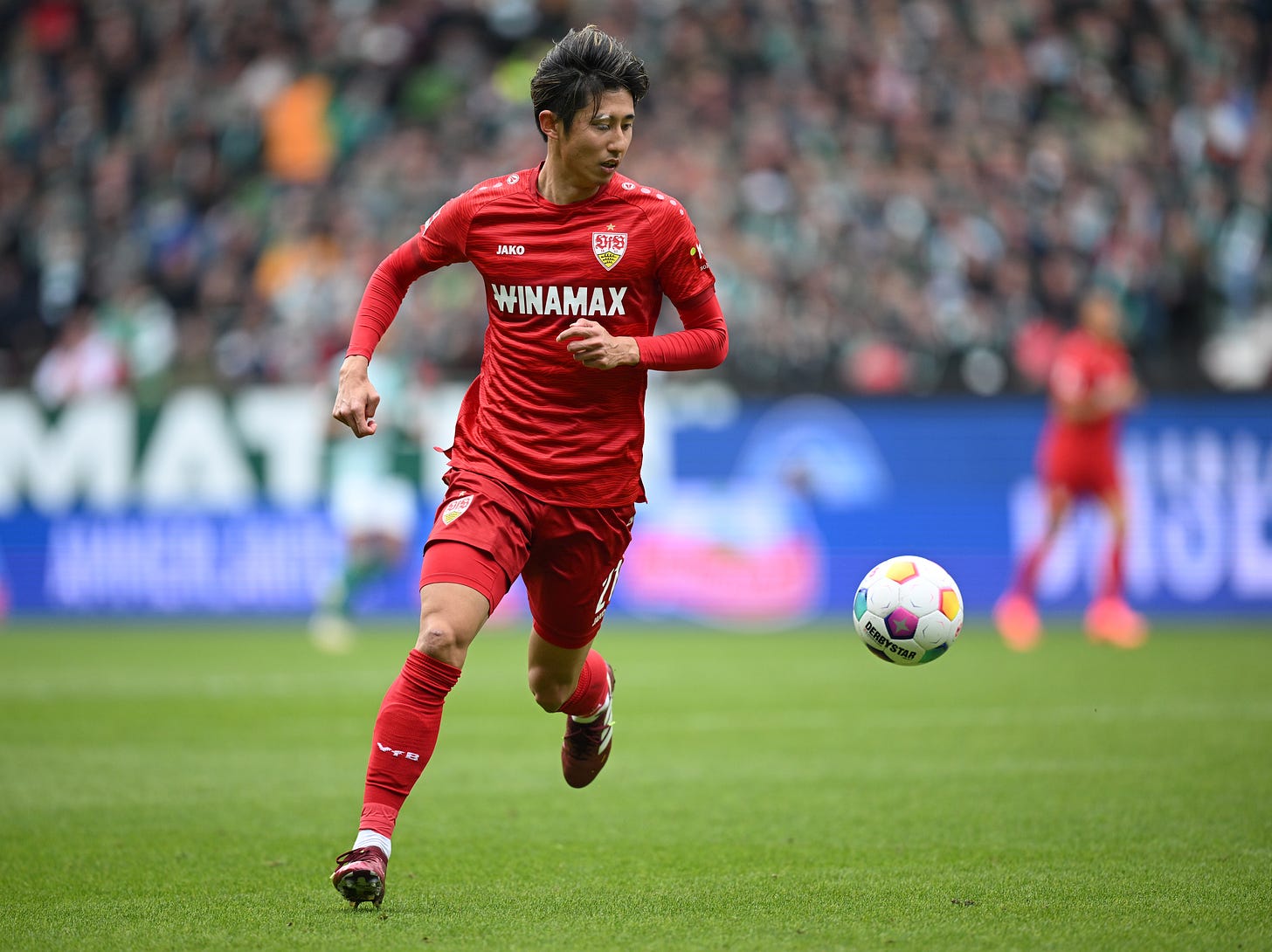 Hiroki Ito pictured playing for Stuttgart during the 2023/24 season