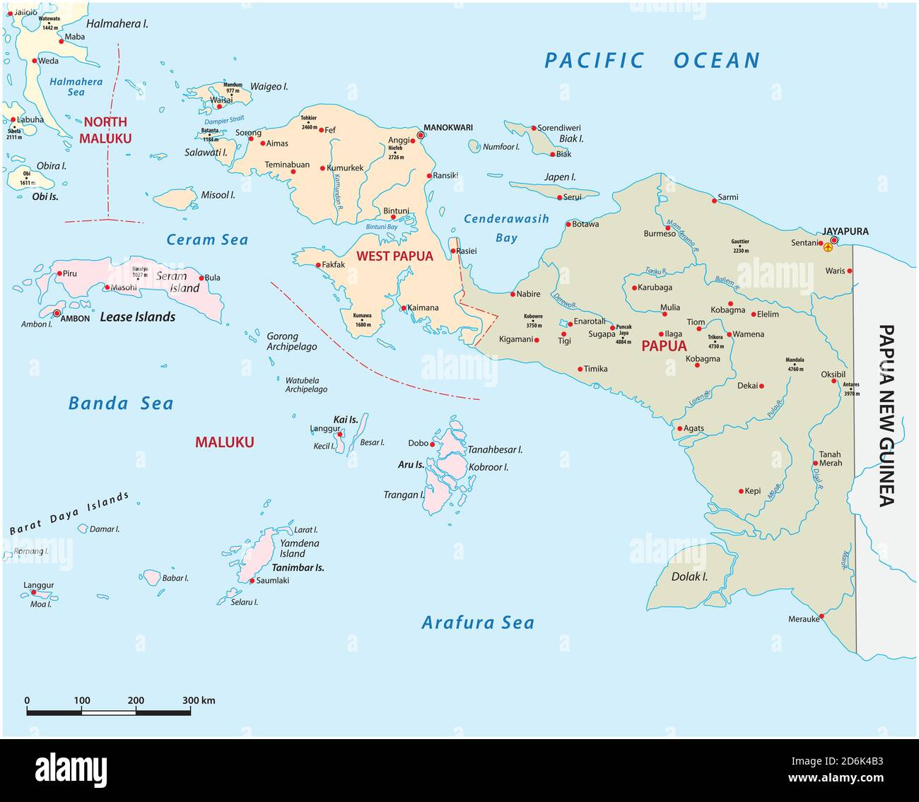 West papua map hi-res stock photography and images - Alamy