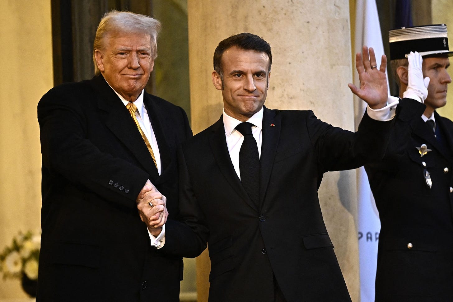 Trump meets with Macron in first international trip since reelection:  'World is going a little crazy right now' - ABC News