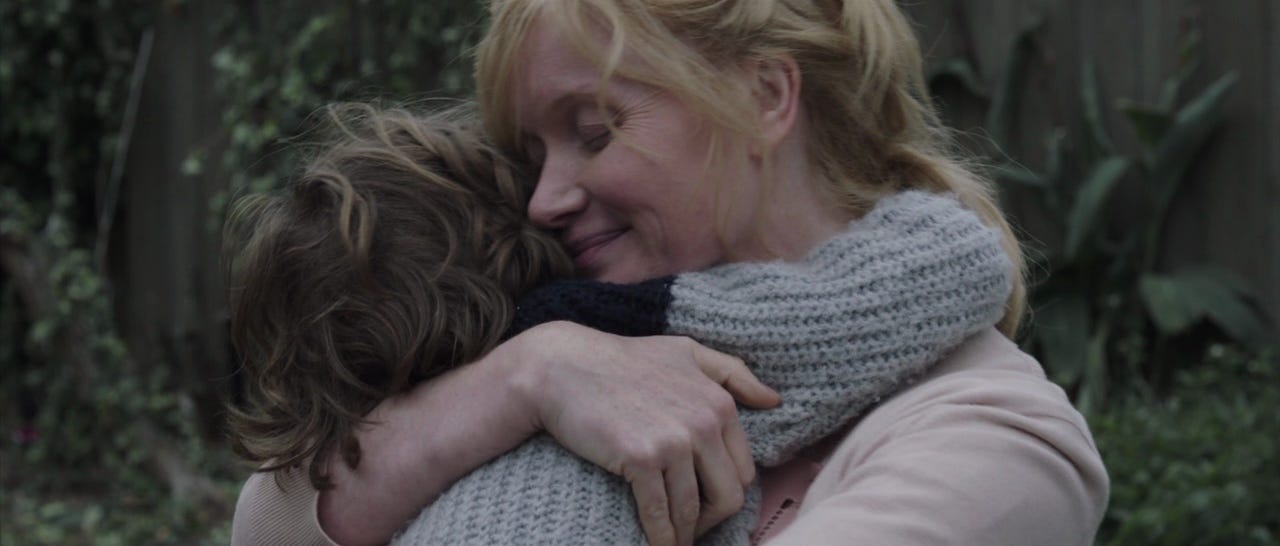 Amelia and Sam finally embrace, The Babadook (2014).
