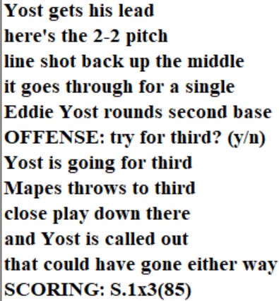 Diamond Mind Baseball Play By Play