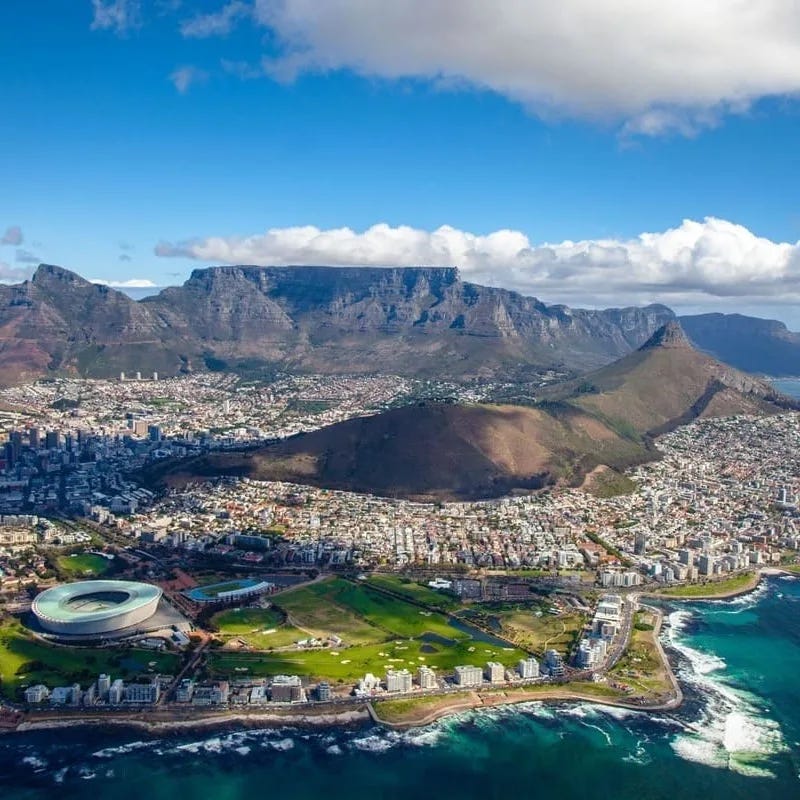 Aerial View Of Cape Town, A Coastal City In South Africa, Sub Saharan Africa