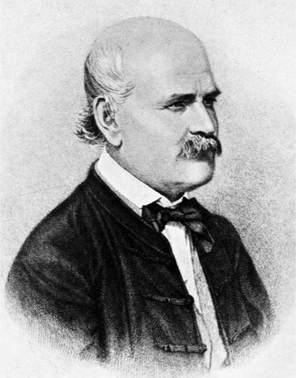 Ignace Philippe Semmelweis par Jenő Doby, gravure sur cuivre (1860).