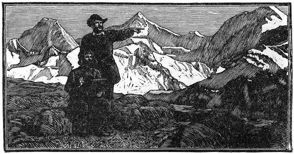 П.П. Семёнов-Тян-Шанский с П.М. Кошаровым в горах Тянь-Шаня (Гравюра А.Д.Гончарова)