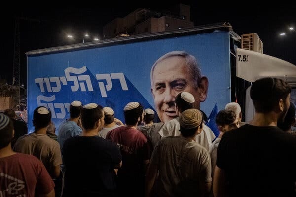 An election rally for Benjamin Netanyahu in Sderot, Israel, in October. Mr. Netanyahu said this week that voters had given his government “a clear and strong mandate.”