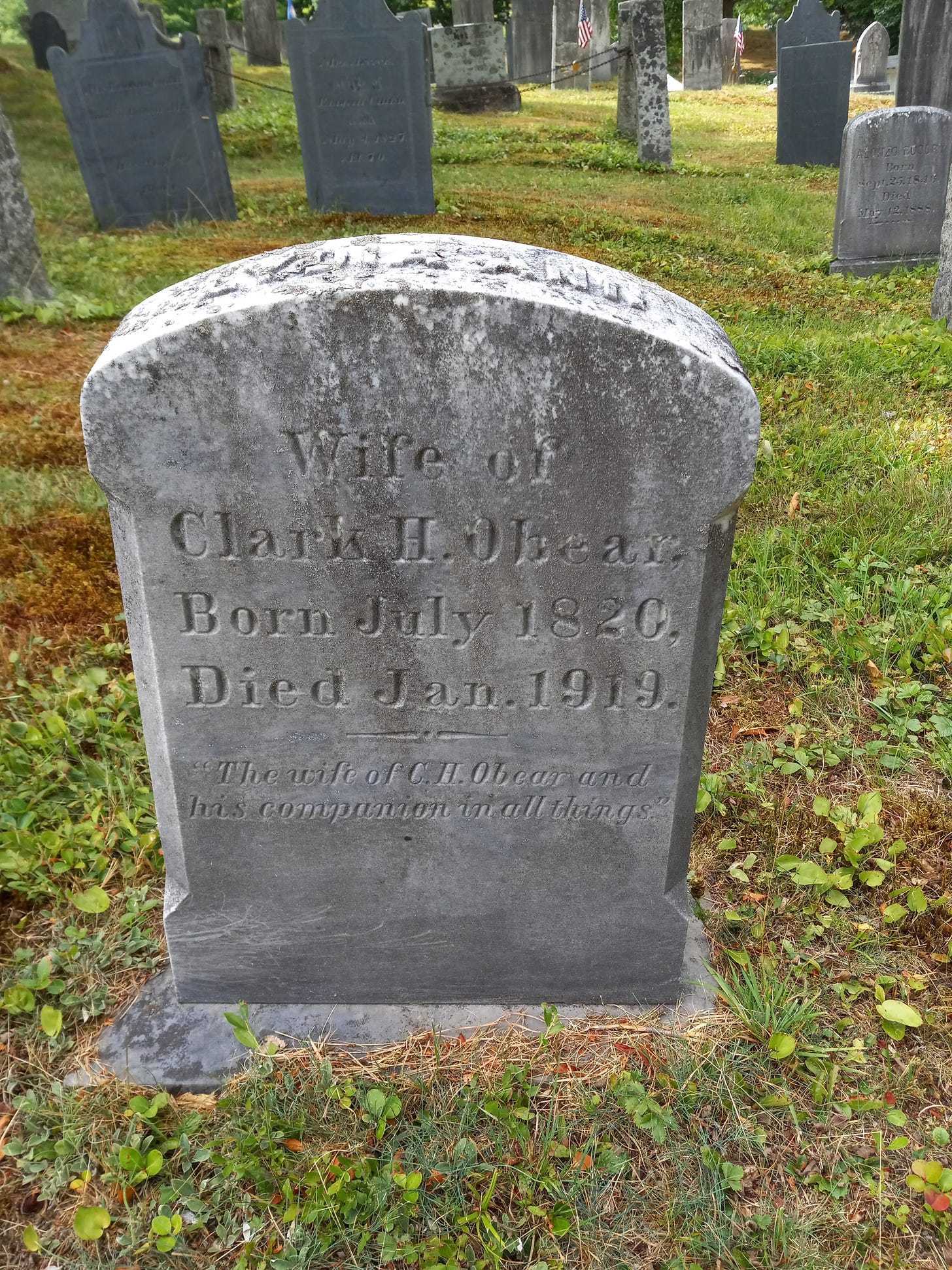 Gravestone of Lyda Ann Obear
