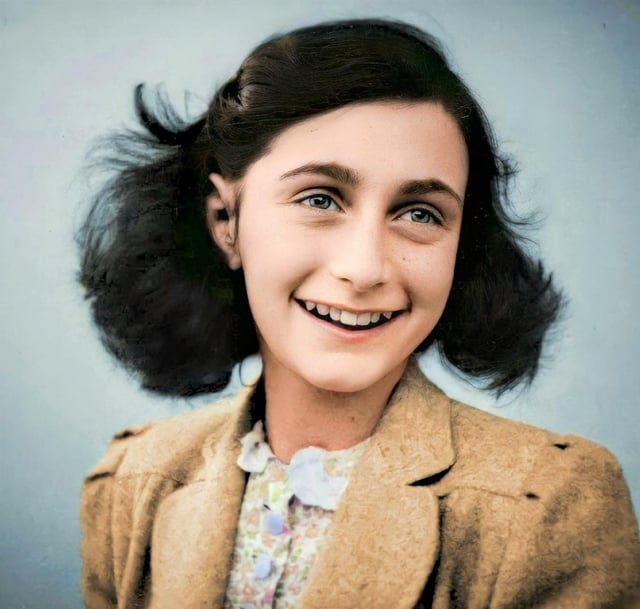 r/pics - Colorized photo of Anne Frank (1942)