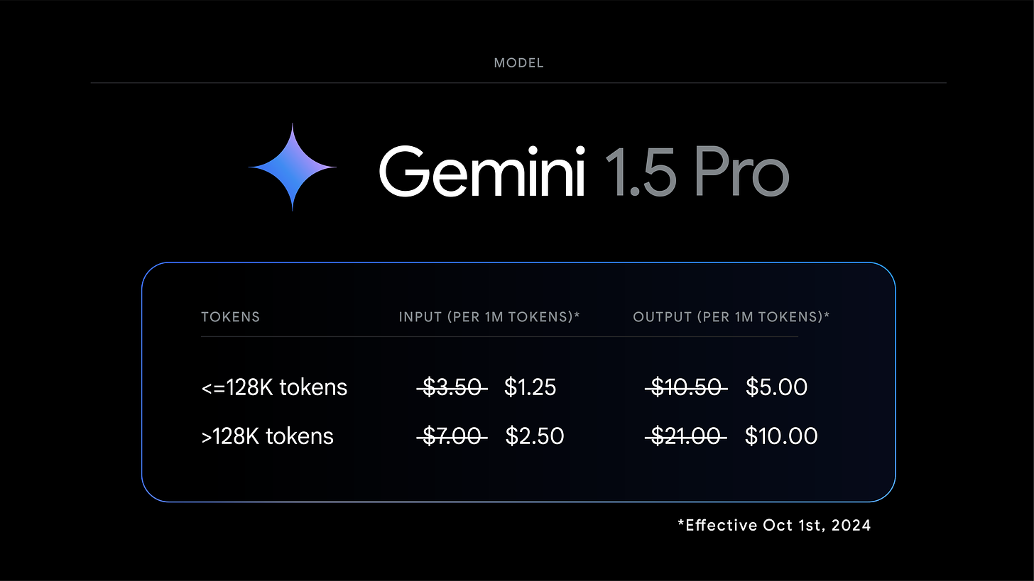 A pricing table for the Gemini 1.5 Flash model, outlining the cost per one million tokens for input and output