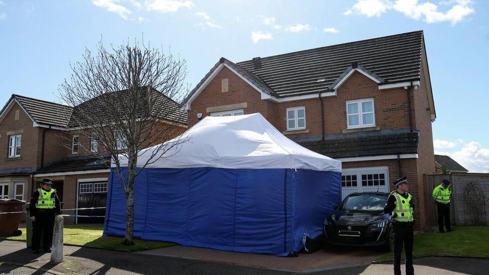 Police tent outside Nicola Sturgeon's home in Glasgow
