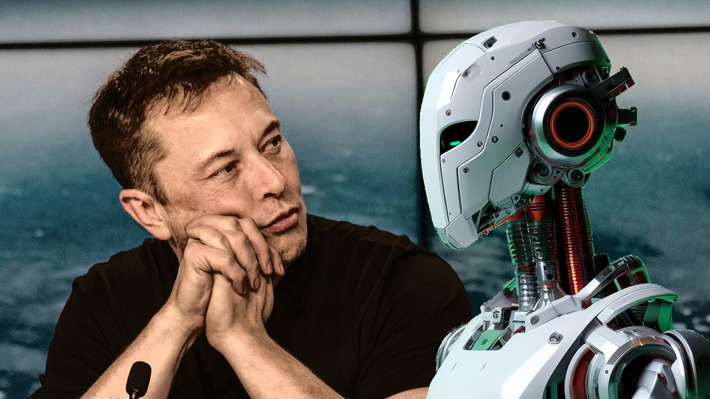 Elon Musk and a robot