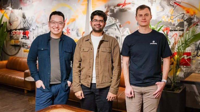 Perplexity AI cofounders Johnny Ho, Aravind Srinivas and Denis Yarats. Photo courtesy of Perplexity AI.