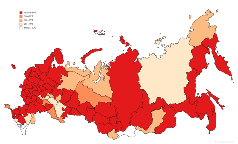 File:Percentage of Russians by Federal Subjects (2021 Census).png