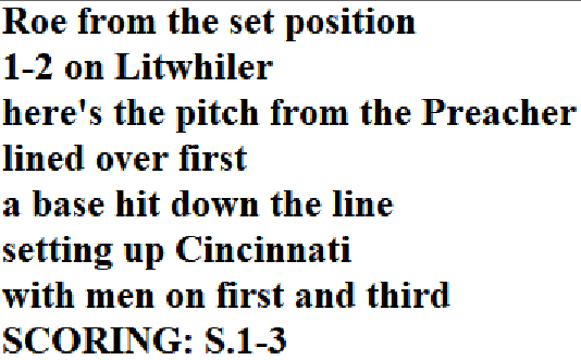 Diamond Mind Baseball Play By Play