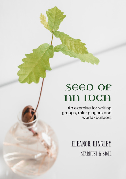 Cover of Seed of an Idea by Eleanor Hingley. Image shows a shoot growing out of a seed in a small glass jar.