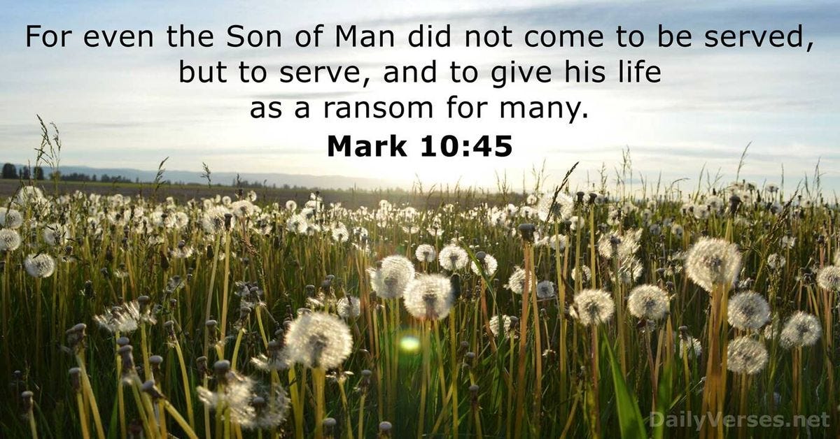 December 27, 2020 - Bible verse of the day - Mark 10:45 - DailyVerses.net