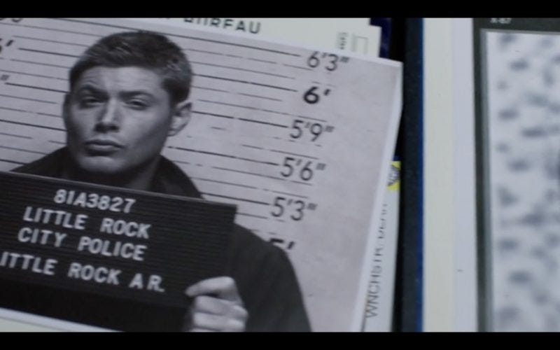 supernatural first blood 1209 dean winchester mug shot flashback