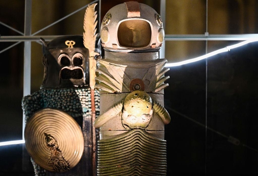 The 2020 nativity scene in Saint Peter's Square, at the Vatican. Photo by Vincenzo Pinto/AFP via Getty Images.