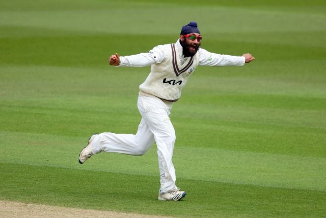 Amar Virdi was in the wickets as Surrey dominated Gloucestershire