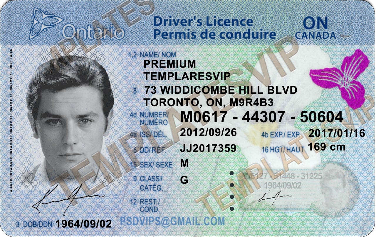 (ON) Ontario Drivers License – PSD Template Download 2021 – Templates ...