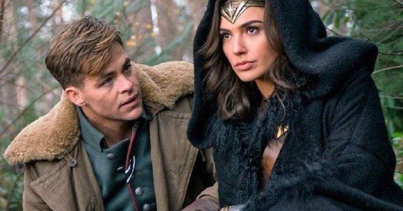 chris pine with gal gadot in wonder woman