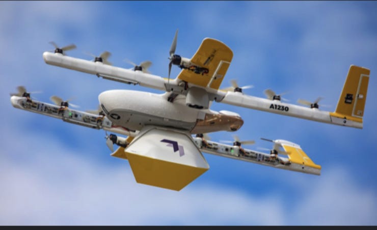 Drones que trasladan pedidos 