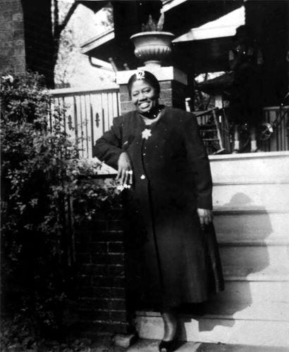 Annie Coleman outside her home at 2057 NW Sixth Court in Overtown in 1945