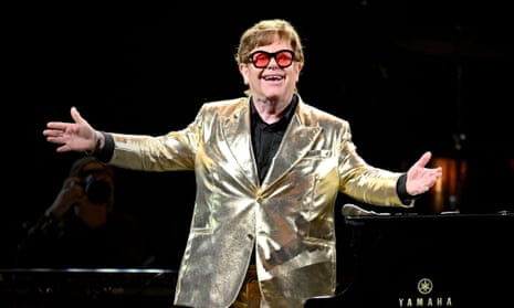 ‘It’s a very special night for me’ … Elton John headlines the Pyramid stage on the last day of the the Glastonbury festival.