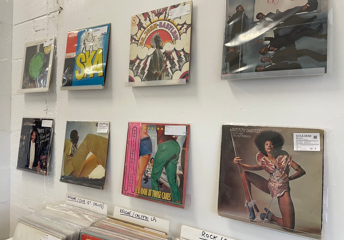 Some tasty records here, including a still-sealed copy of The Meters’ Cabbage Alley and Tommy McCook’s Latin Goes Ska