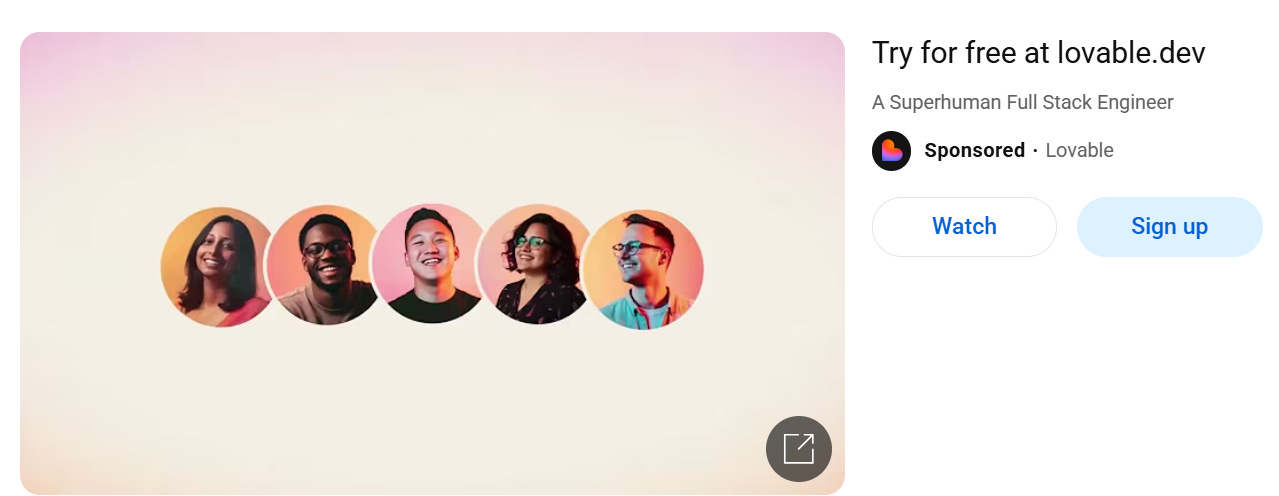 Lovable is doing Youtube Ads to get to 50M ARR