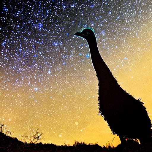 Prompt: dark emu constellation