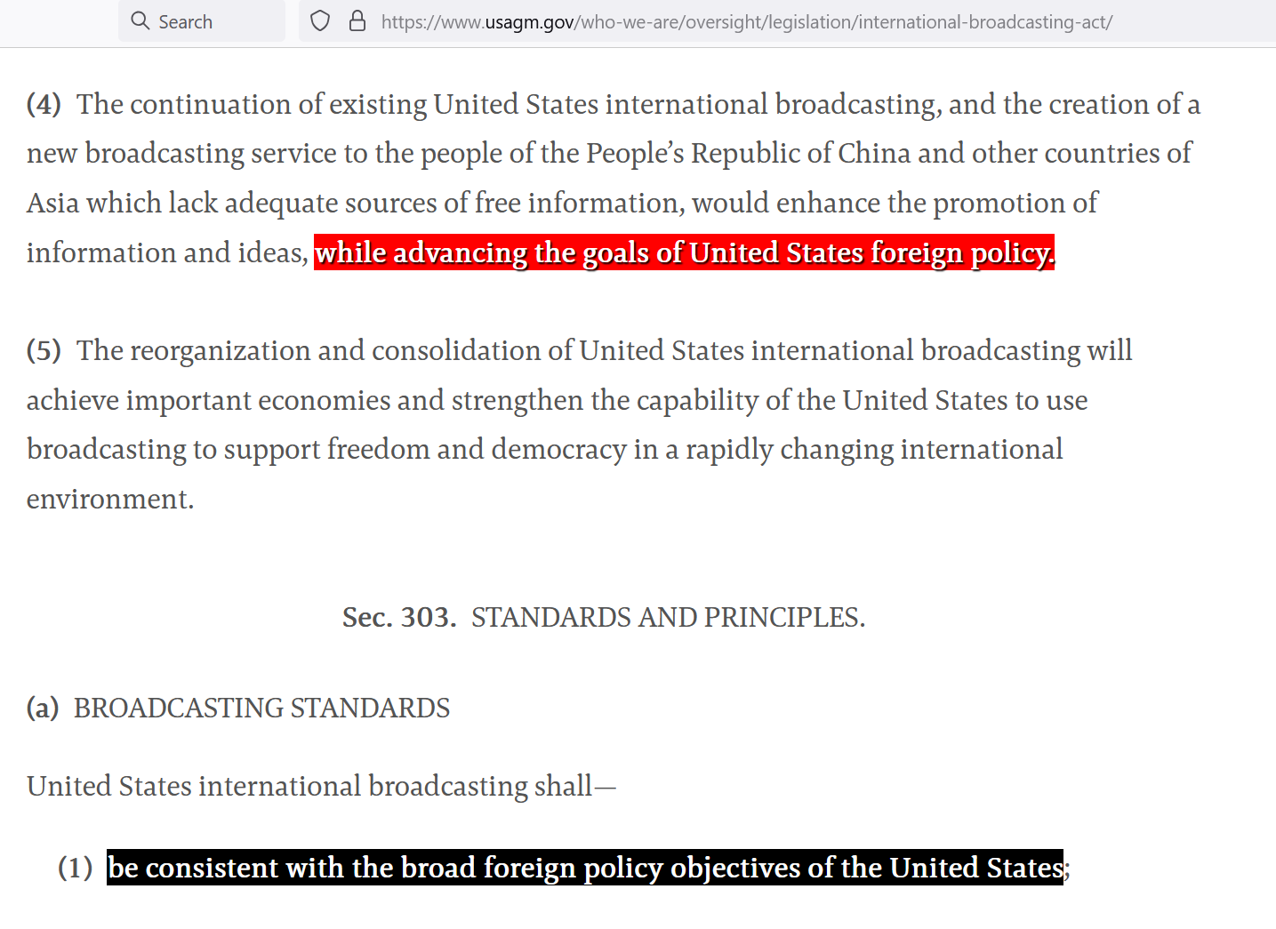 US Agency Global Media USAGM foreign policy goals