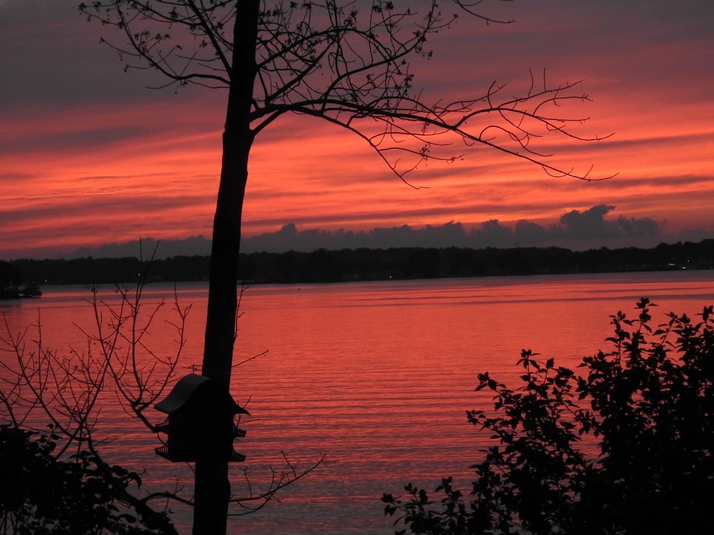 May be an image of twilight, lake, horizon and nature