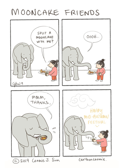 mooncake friends cartoon comics, illustration, mooncake, mid-autumn festival, cartoon, cartoonconnie