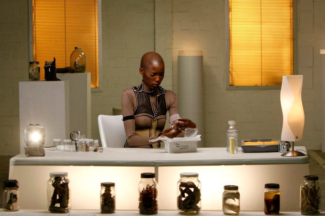 Still from Pumzi: Asha receives a mysterious package