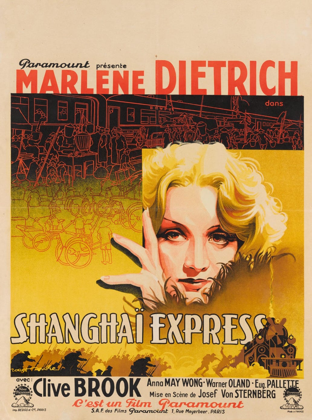 French theatrical poster for Shanghai Express (1932)