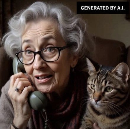 Daisy Harris, grand-mère virtuelle, vue par une IA