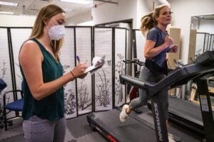 woman on treadmill