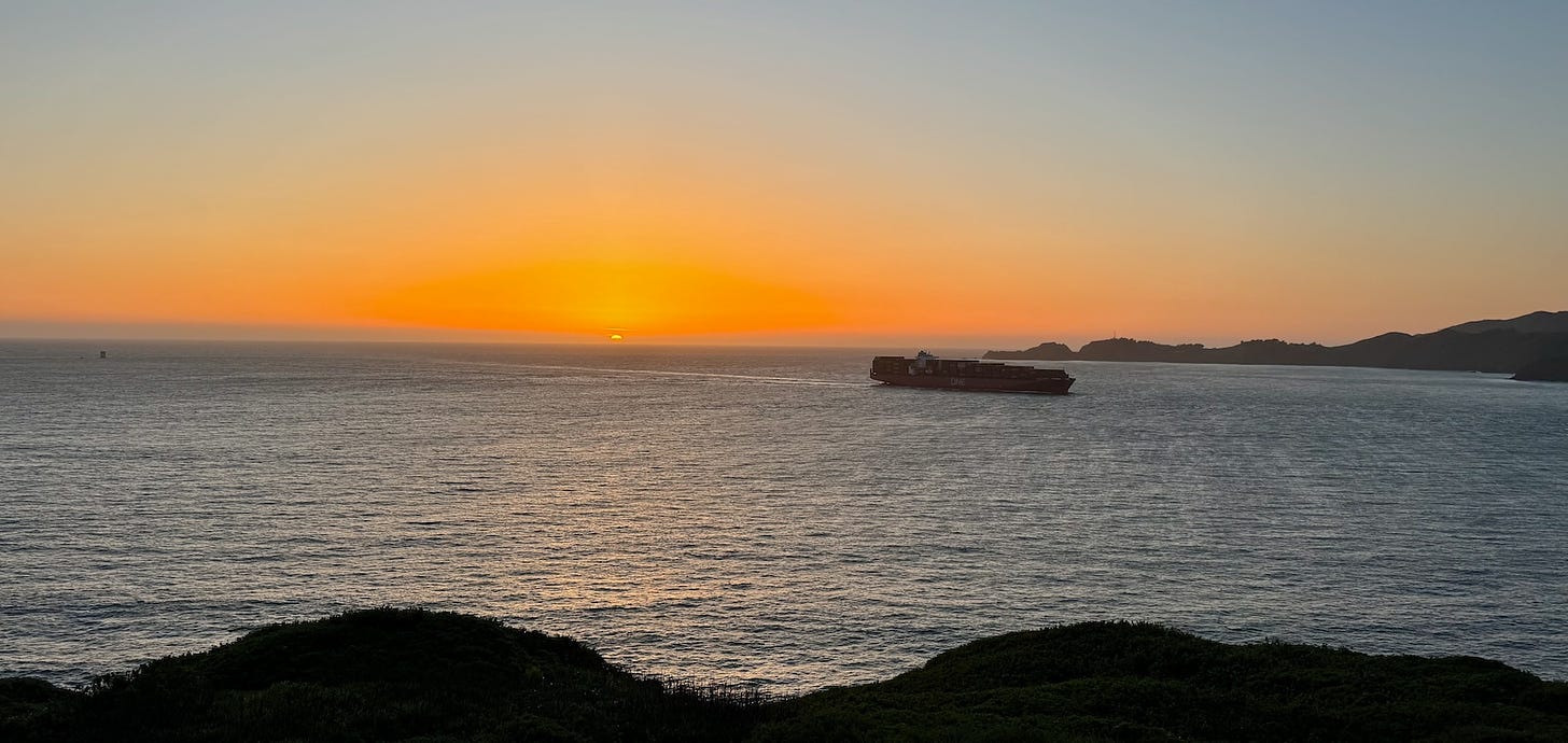 Ship coming into San Francisco Bay