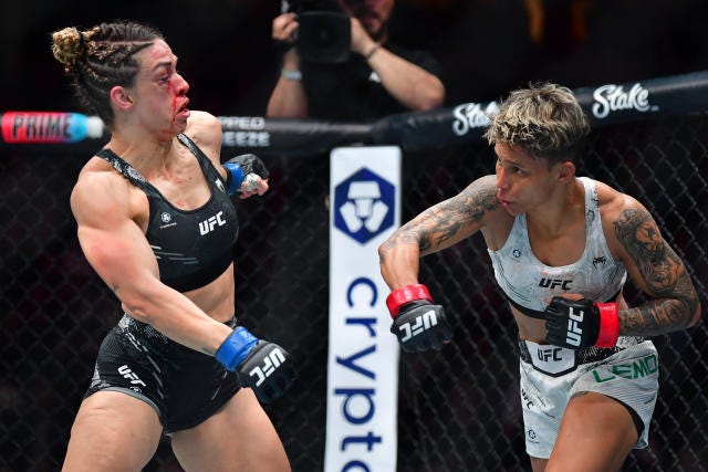 UFC 298 results: Amanda Lemos' superior striking damages Mackenzie Dern in  hard-fought decision - Yahoo Sports