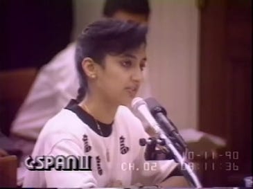 Nayirah al-Ṣabaḥ during her testimony. It was later revealed that she was the daughter of the Kuwaiti ambassador to the U.S. and that her testimony was false.